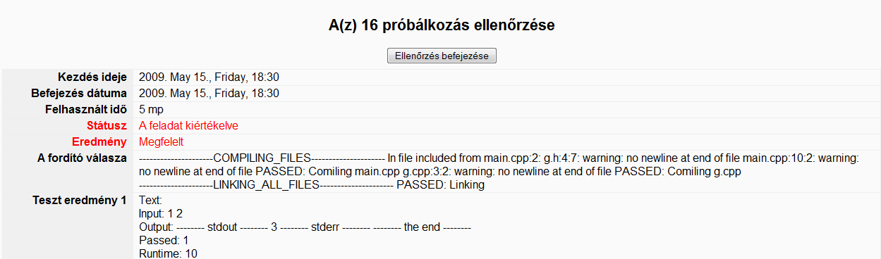 ábra 31: Cpp feladat típus - megoldás beadása ábra 32: Cpp feladat típus - Prescript rész létrehozása