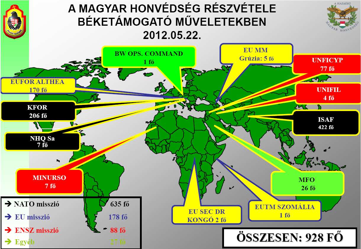 Katonáink jelenleg három földrészen, tucatnyi országban, összesen 12 béketámogató műveletben teljesítenek szolgálatot, a kormány által előírt