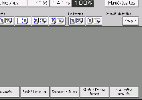 3. Másolás CKN074 A kétoldalas kombinálásnak hat típusa van. 4 egyoldalas lap Komb.2 old.-ra Négy egyoldalas eredetit másol egyetlen lap két oldalára, oldalanként 2 eredeti oldallal.