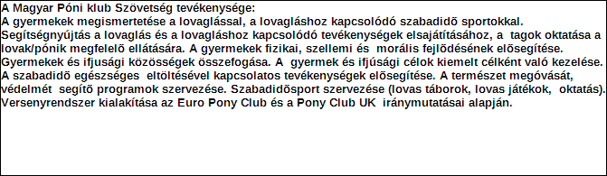 1. Szervezet azonosító adatai 1.1 Név 1.