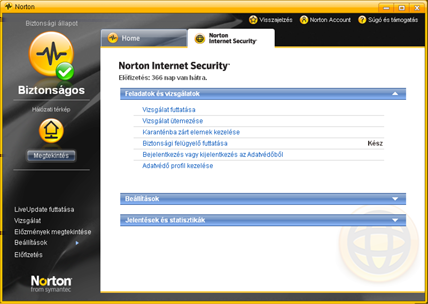 Első lépések A főablak felfedezése 9 A fő ablak használata Lásd, A Norton Internet Security elindítása, 7. oldal 1 Indítsa el a Norton Internet Security programot.