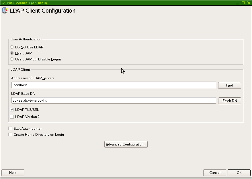 III.6.4 User forrás III.6.5 Postfix SMTP szerver konfigurációja /etc/sysconfig/postfix POSTFIX_RELAYHOST="" POSTFIX_MASQUERADE_DOMAIN="" POSTFIX_LOCALDOMAINS="eet.bme.hu, mail.eet.bme.hu, www.eet.bme.hu, moodle.