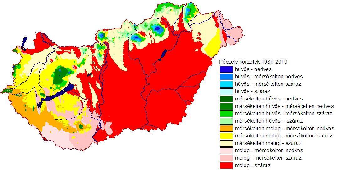 Péczely-féle éghajlati körzetek MNA