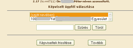 a megnyíló lapon a jobb oldali Alkalmazások oszlopból választható ki a menüpont majd ezt követően kattintson az Ügyfélkapus bejelentkezés linkre, majd a megjelenő oldalon adja meg az ügyfélkapus