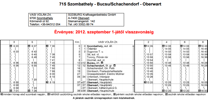 Az alábbi menetrendben ráadásul az sincs külön megemlítve, hogy a diákjáratokból ki van zárva az utazóközönség, így ha valaki hétköznap reggel mégiscsak kimenne a szombathelyi