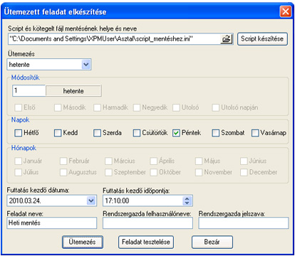 Automatikus adatmentési lehetőség Adatmentő és Visszatöltő segédprogramunk legújabb verziójában nem csak a régi verzióban megszokott Script fájl elkészítésére van lehetősége, hanem az automatikus