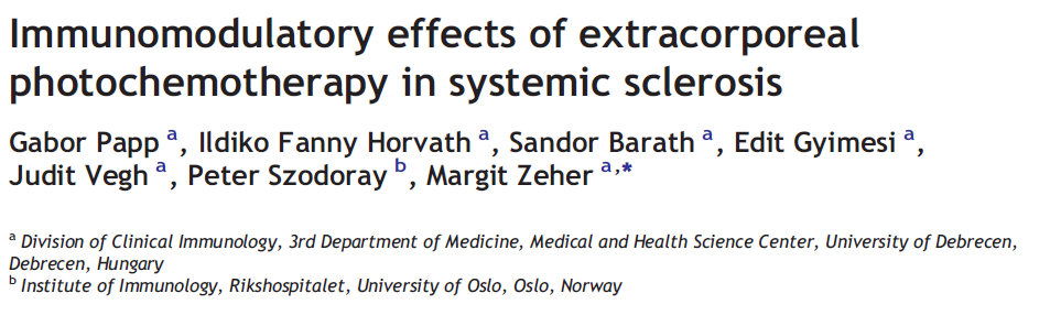 ECP hatása systemas sclerosisban Gyulladáscsökkentő CD4+CD25+Treg Tr1