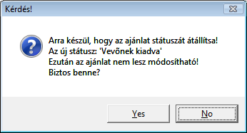 Az Új ajánlat készítése ablakon be lehet jelölni, hogy a nyomtatott árajánlaton látszódjon-e a cikkszám ( ), illetve a beszerzési ár ( ). Az ajánlat nyomtatása előtt átírhatóak az Egységárak is.