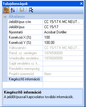 Jelölő-tulajdonságok A jelölő-tulajdonságok akkor jelennek meg, ha a projekt-böngészőben a jelölő nevére kattint.