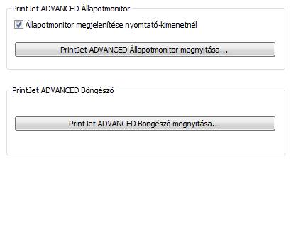 Servicetools A PrintJet ADVANCED szerviz-eszközeinek beállítása.