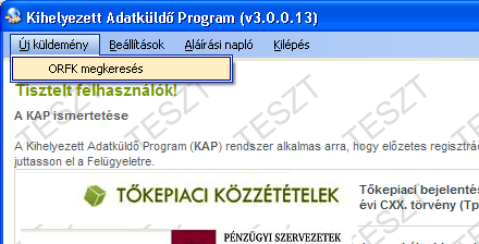 6. ábra Bejelentkezés ablak Sikertelen bejelentkezés esetén, vagy működő internet kapcsolat hiányában küldeménykészítésre nincs lehetőség.