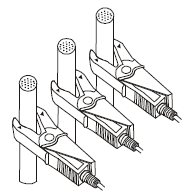 3. Előlap és kezelőszervek 1 LCD Kijelző. 2 Csipesz mérővezetékek. 3 Műszer ház. 4 Csipeszek. 5 Terméknév. 6 R-S ikon. 7 S-T ikon. 8 Fázissorrend jelző nyíl. 9 L ikon: Ellentétes fázis jelzés.