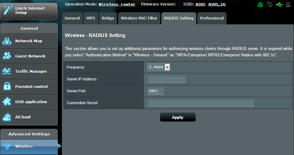 4.1.5 RADIUS beállítás A RADIUS (Remote Authentication Dial In User Service) beállítás egy külön biztonsági réteget nyújt, amikor a WPA-Enterprise, WPA2-Enterprise, vagy Radius 802.