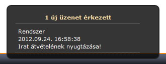 2.3.9.2. Átvétel Az Átvétel menüpontra kattintva azok a dokumentumok/ügyek listázódnak ki, amelyeket átadásra jelöltek ki, és a címzett személynek a bejelentkezett felhasználót adták meg.