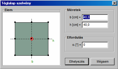 felsı két mezıbe (b[cm]= ;h[cm]= ) írjunk 30-at, majd klikkeljünk az Elhelyezés gombra.