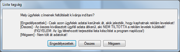 A kiválasztott ügyfelek a jobb oldalra kerülnek Dönthetünk úgy is, hogy nem egyesével töltjük fel a listát, hanem csinálja ezt a CRM. Erre való a kettősnyíl.