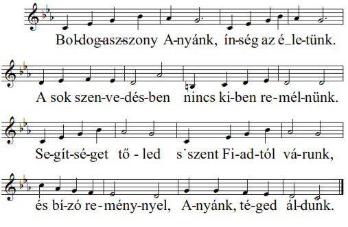 A Bácska, a Bánát felsírnak tehozzád. bánatfelhő fedi a Kárpátok ormát, Észak, Dél és Kelet, Nyugat is azt sírja: úgy boldog a magyar, ha hazáját bírja.