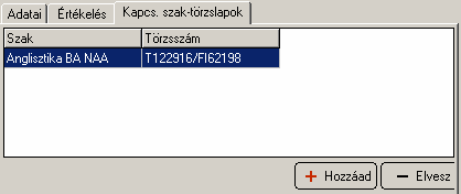 Záróvizsgaadatok karbantartása Munkaasztal modul Adatai fül Sikeres Értékelés fül Dátum Kapcs. szak-törzslapok Ua.