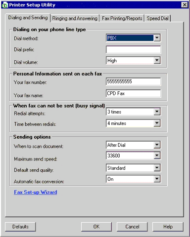 A faxbeállítások testreszabása A beállítások testreszabása a Faxbeállítás segédprogrammal A Faxbeállítás segédprogrammal módosíthatók a faxbeállítások.