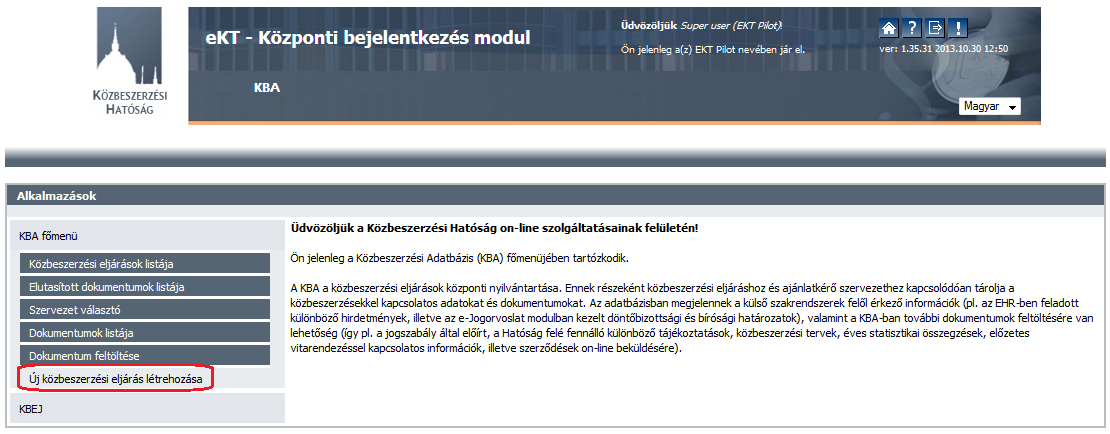 A Közbeszerzési Adatbázis koncepciója