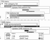 86 Rádió (DAB kategórialista)-ba lépéshez és utána nyomja meg a MENU-TUNE gombot. Megjelenik az FM category list (FM kategórialista)/dab category list (DAB kategórialista).