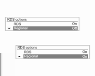 88 Rádió Az RDS be- és kikapcsolása Válassza az On (Be) vagy Off (Ki) RDS opciót. Az RDS bekapcsolásával az alábbi előnyök járnak: A kijelzőn a frekvencia helyett a beállított állomás neve látható.