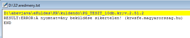 Fontos! Minden paraméterként megadott állomány nevét teljes elérési úttal kell megadni! A.kr állományt a paraméter állományt és az eredmény listát tartalmazó.