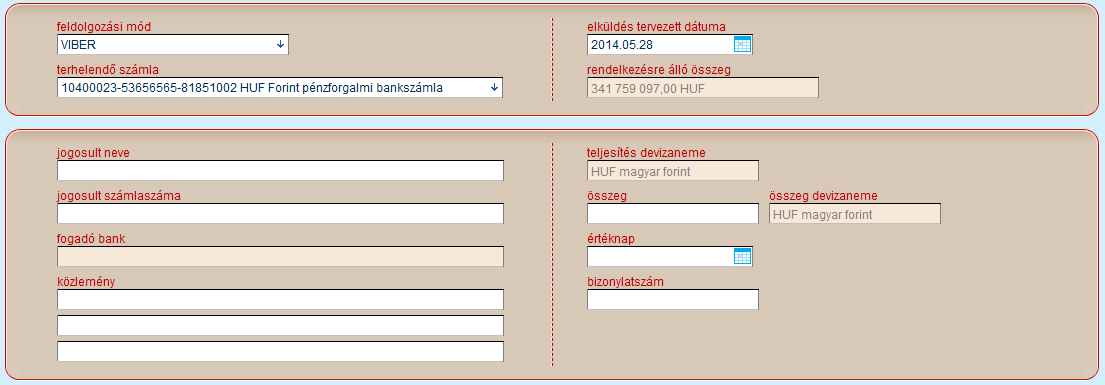 o Igazolást kérek Bejelölve ezt az opciót megadhatja a FAX számot, ahova visszaigazolást vár a banktól. Választhatóan kitölthető mező.