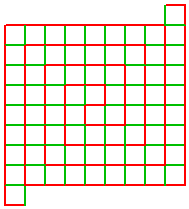 Logo Országos Számítástechnikai Tanulmányi Verseny - 2007 4. feladat: Spirál (15 pont) Zöld négyzetekből és piros vonalakból kettős spirált építhetünk.