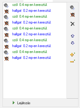 Hangminták: A hangminták definiálják hogyan szóljon a kürt a kijelölt területen.