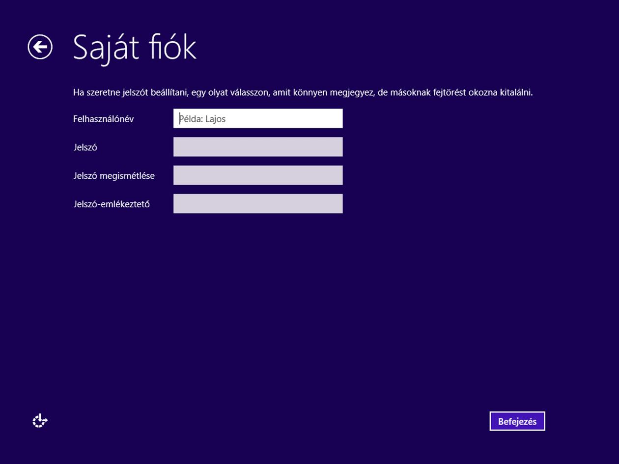 Notebook első indítása Nevezze el saját fiókját és adja meg a hozzá tartozó jelszót, amivel a