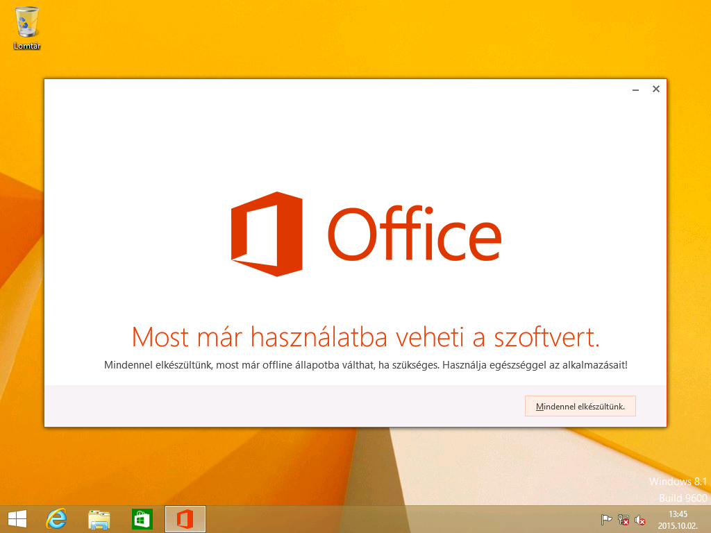Microsoft Office első indítása és