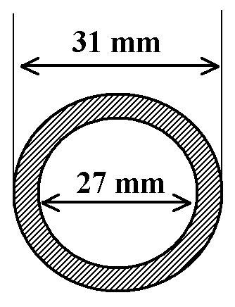 GFK CSŐ 27/23 mm Belső: 23 mm Külső: 27mm Fal vastagság: 2 mm GFK CSŐ 27/24 mm Belső: 24 mm Külső: 27mm