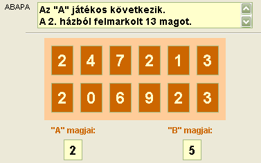 kezdő játékos nézőpontjából szemléljük, és nem fordítjuk meg, ha az ellenfele következik. Így a kezdő házainak sorszáma balról jobbra 1,, 6, az ellenfélé pedig jobbról balra 7,, 12.