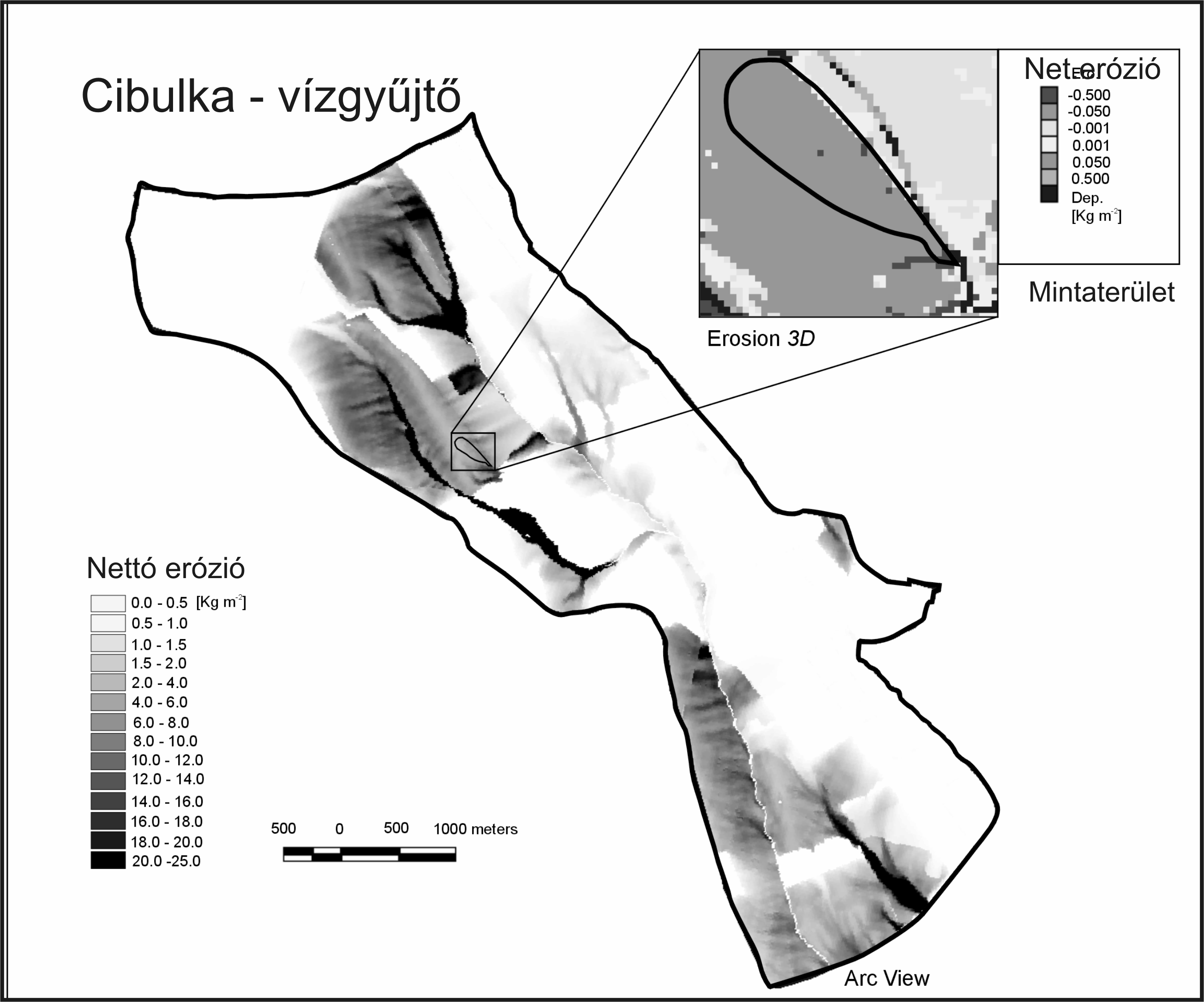 Az Erosion 3D alkalmazásával lehetıvé vált a tápanyagmozgás vízgyőjtı szintő elemzése (3. ábra).