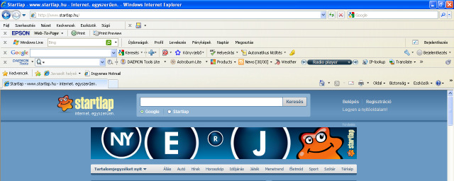 Webböngésző Pl.: Internet Explorer, Mozilla Firefox, Opera, Flock.