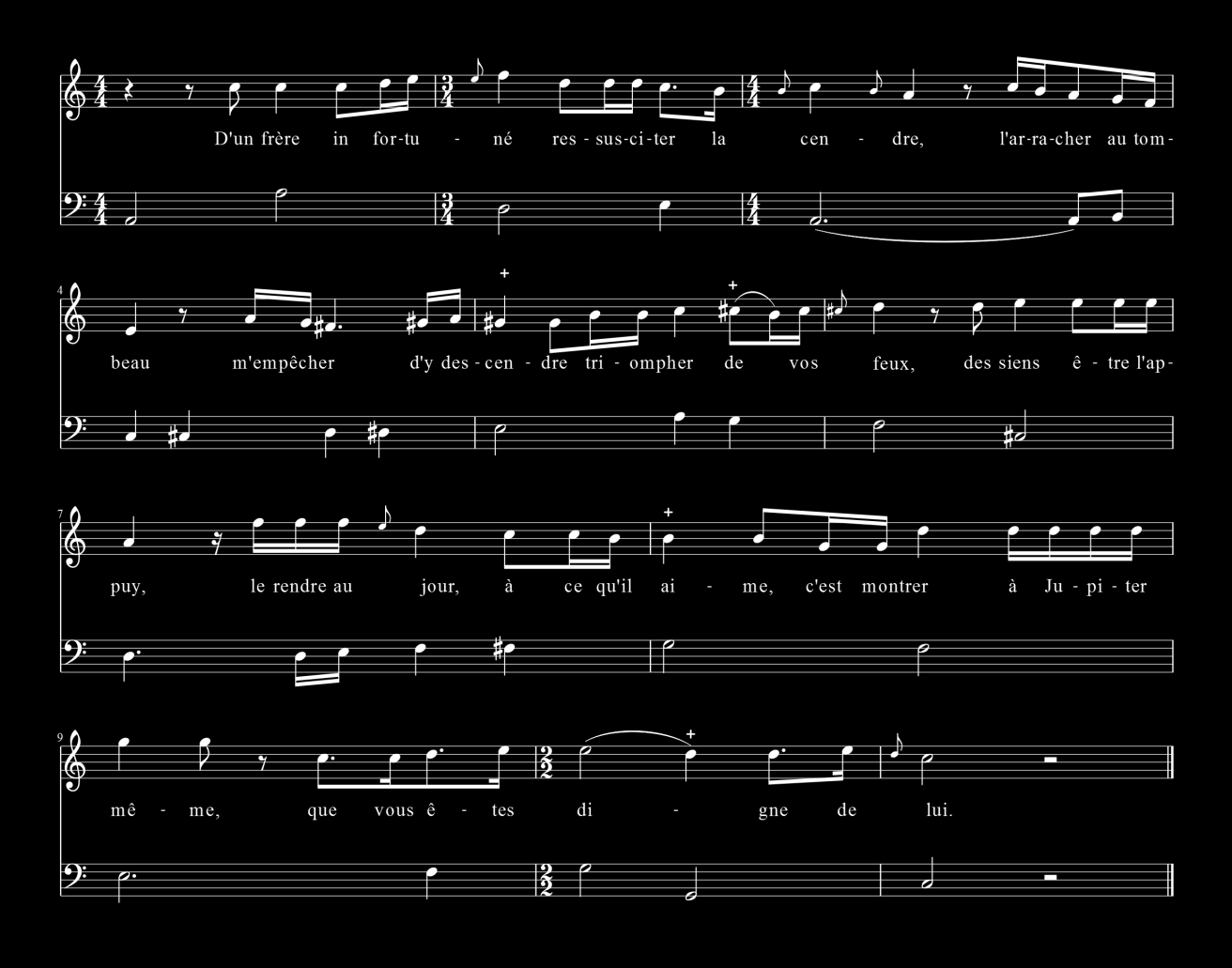 4. Georg Philipp Telemann és a retorika 15 szintén előfordul a kantátákban is. 1. kottapélda. A levélváltásnak van egy részlete, amelyben úgy tűnhet, hogy kétségtelenül lehet valami igazsága Graunnak.