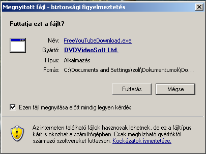 Második lépés: Telepítsd a programot vagyis kattints a FreeYouTubeDownload.