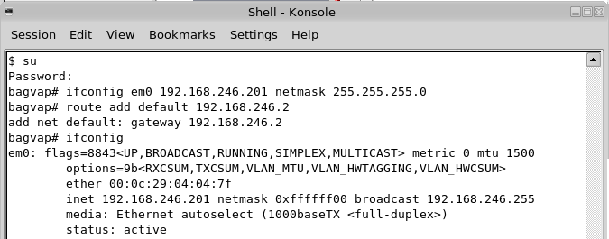 IP beállítás parancssorból - FreeBSD Beállítások megváltoztatása ifconfig [interfész] [új IP cím] netmask [új alhálózati