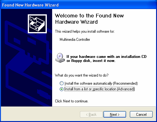 3.3 Driver telepítése Windows 2000 / Windows XP rendszerhez A Windows 2000 (Service Pack 4) vagy Windows XP (Service Pack 1) automatikusan felismeri a VideoWonder CardBus Dual eszközt, és elindítja