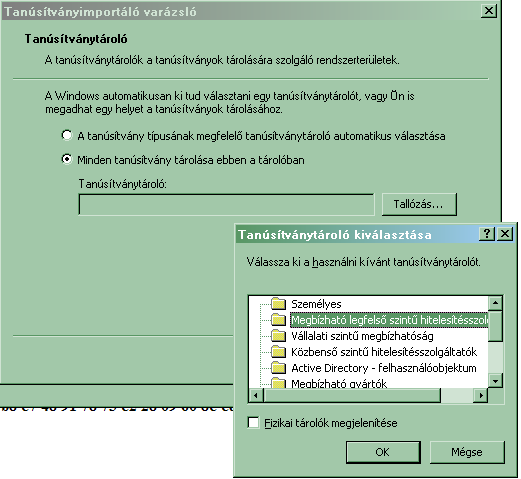 9.2. A közigazgatási gyökértanúsítvány telepítése Windows Vista esetén A KGYHSZ gyökértanúsítvány telepítése Vista rendszeren eltér a többitől. A lépései a következők: 1.