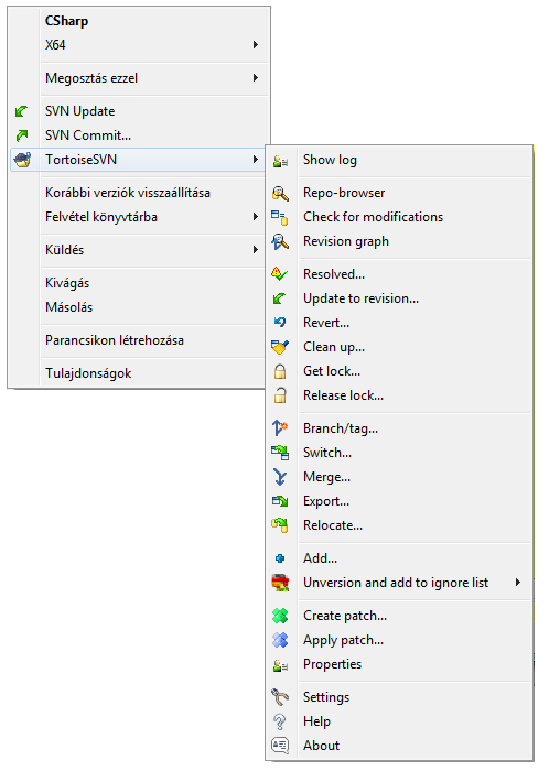 TortoiseSVN Windows Kliens Ingyenes Intézőbe épül be Egyszerűen