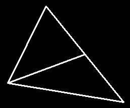 A háromszög súlyvonalai A háromszög súlyvonala a csúcsot a szemközti oldal felezőpontjával