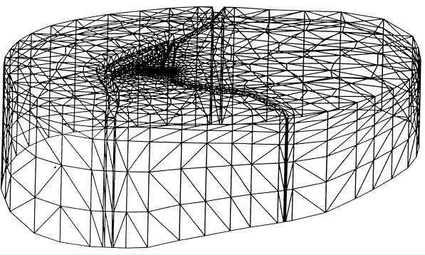 3.2. ábra Egy modellezésnél alkalmazott végeselem háló (Vogt 1993) 3.3.3. Alkalmazott számítógépi programok Vizsgálatomhoz a végeselem módszert alkalmazó FEFLOW (Finite Element Simulation System for