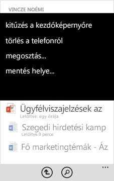 Dokumentumok megtekintése, létrehozása, megosztása és szerkesztése az Office Mobilealkalmazással Dokumentumok megjelenítése a Windows Phone-telefonon Az előre telepített Office Mobile-alkalmazás a