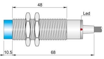 Induktív érzékelők (Ø18mm) Hengeres, menetes, 2 vezetékes (A.C.