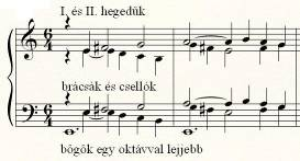 135 A teljes, itt idézett zenei folyamat meghallgatható az [ 58]-as hangzópéldában, mely, a teljesség kedvéért, a kottapélda vége utáni rövid kódát is tartalmazza.