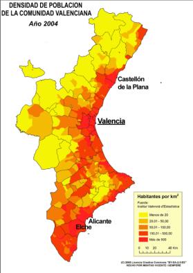 Valencia népessége 2010-es adat szerint 5 111 706 fő, ez alapján negyedik a közösségek között.