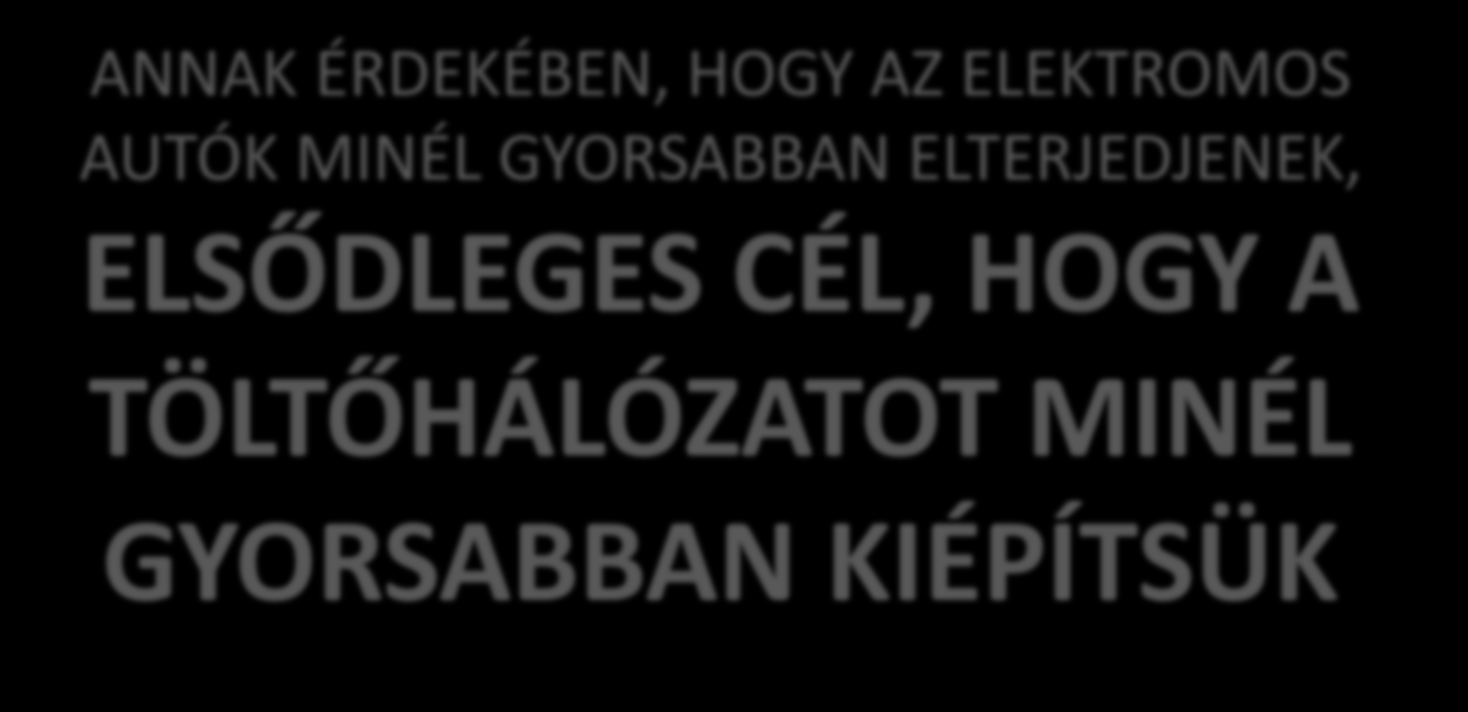 ANNAK ÉRDEKÉBEN, HOGY AZ ELEKTROMOS AUTÓK MINÉL GYORSABBAN