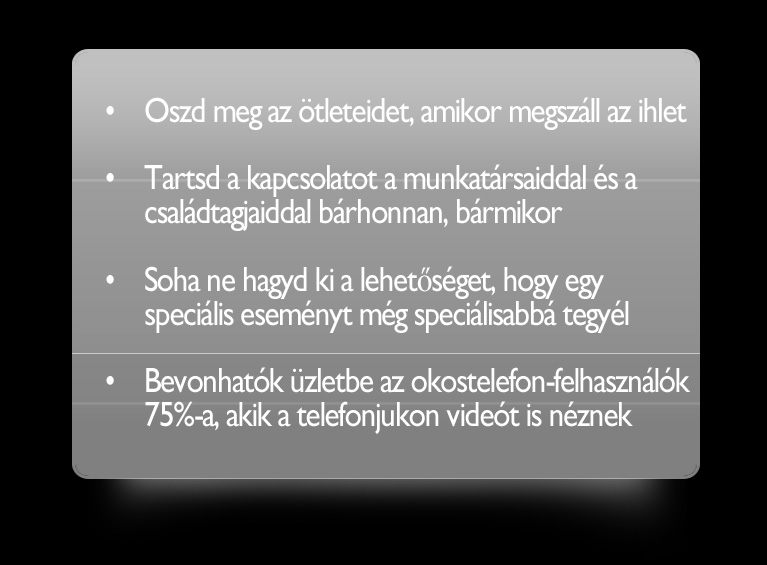 KOMMUNIKÁCIÓ MOBILON A FUSION ON THE GO ALKALMAZÁSSAL A kis Johnny kapott egy új táblagépet, míg a nagyija egy okostelefont. Ezek nagyteljesítményű hordozható eszközök; ügyesek és könnyen kezelhetőek.